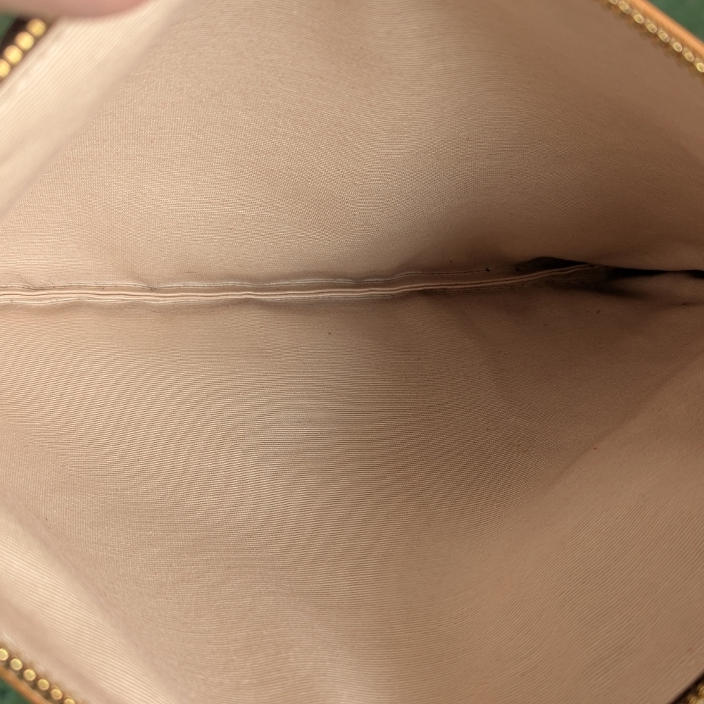 K. Slade Made Tan Leather Tassel Clutch 12" x 9" - Picture 5 of 6